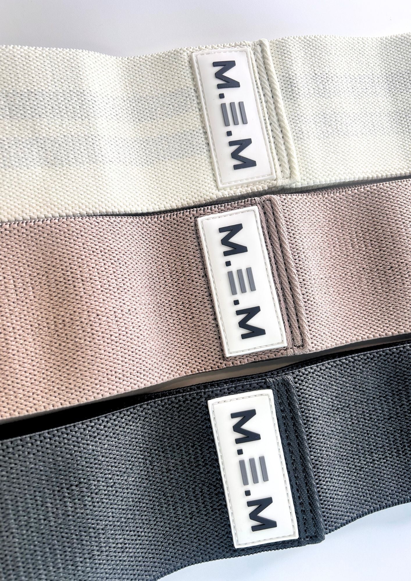 Light Medium Heavy Hip Resistance Band - 37x8cm, Latex Cotton Blend - MEMFitness