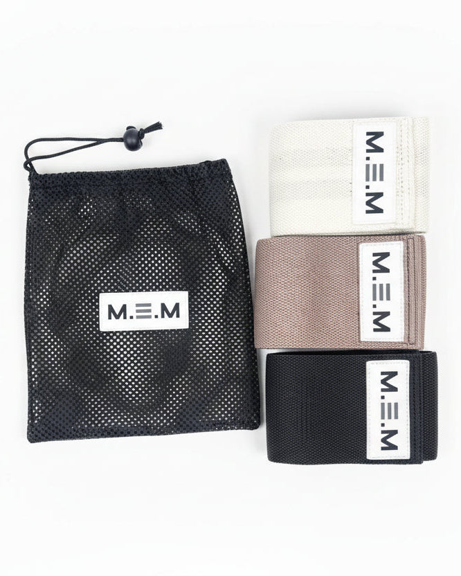 Light Medium Heavy Hip Resistance Band - 37x8cm, Latex Cotton Blend - MEMFitness
