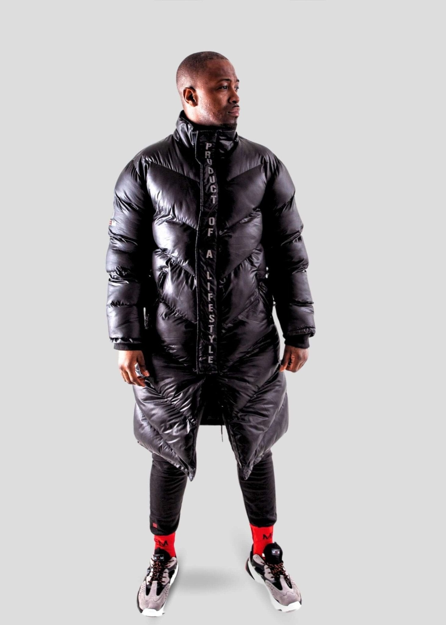 Matt Black Longline Puffer Jacket - MEMFitness