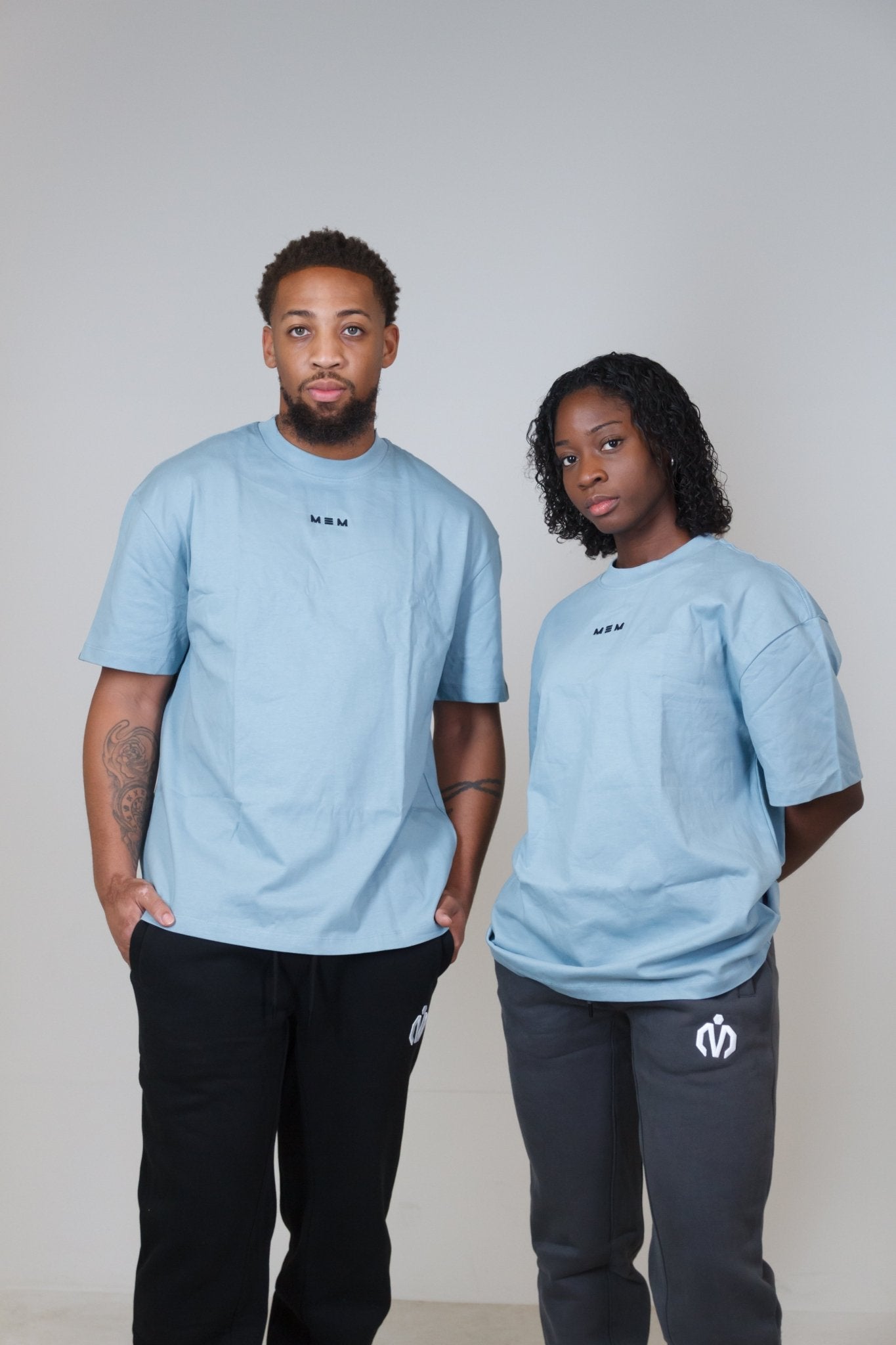 MEM 305G Heavyweight Oversized Tee - Blue - MEMFitness