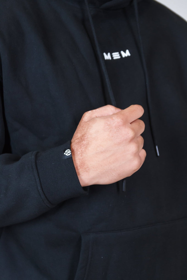 MEM 345G Heavyweight Fleece Hoodie – Black - MEMFitness