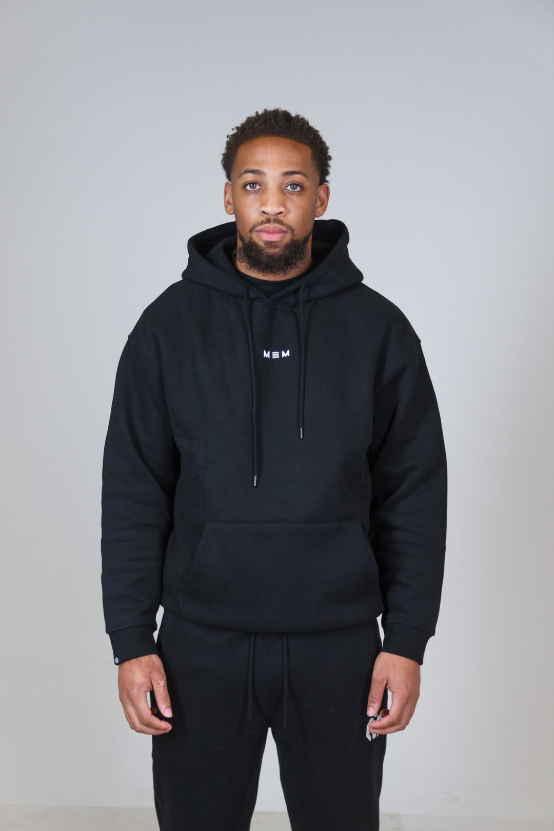 MEM 345G Heavyweight Fleece Hoodie – Black - MEMFitness