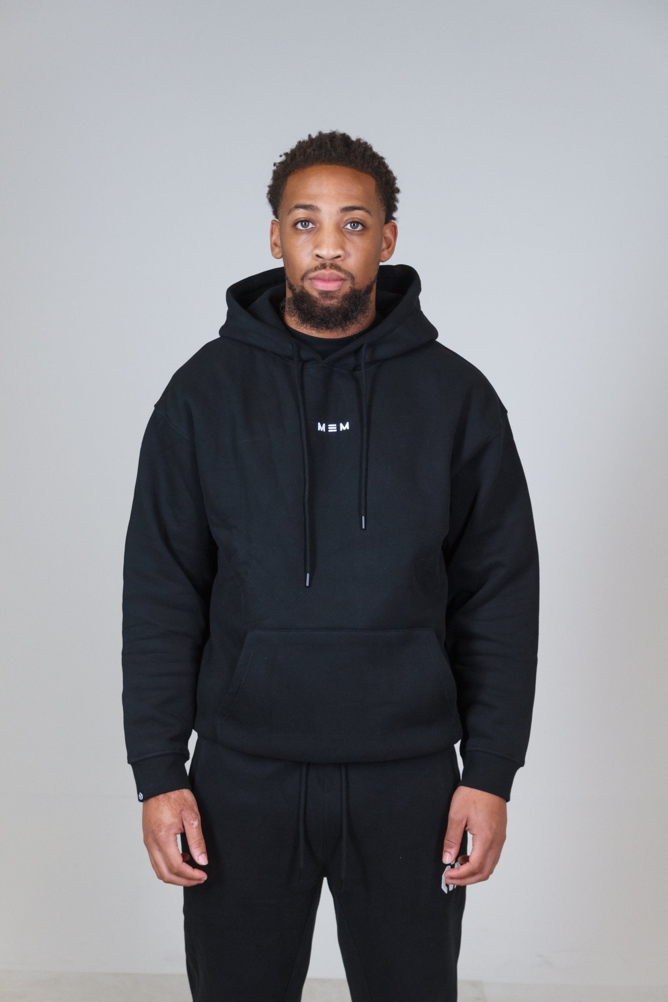 MEM 345G Heavyweight Fleece Hoodie – Black - MEMFitness