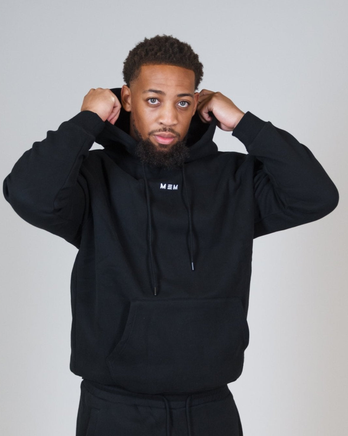 MEM 345G Heavyweight Fleece Hoodie – Black - MEMFitness