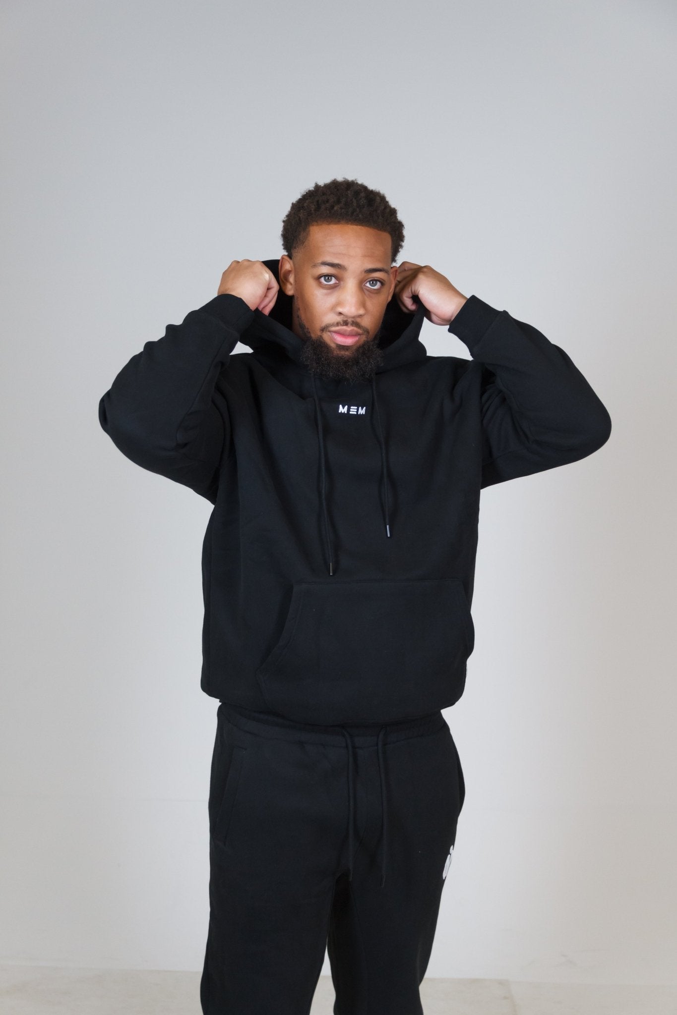 MEM 345G Heavyweight Fleece Hoodie – Black - MEMFitness