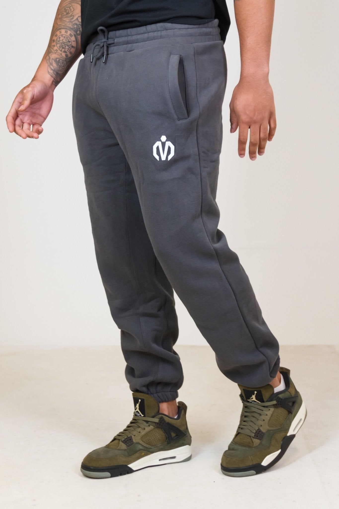 MEM 345G Heavyweight Fleece Joggers - Grey - MEMFitness
