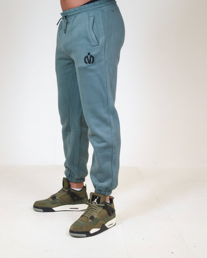 MEM 345G Heavyweight Fleece Joggers - Grey Blue - MEMFitness