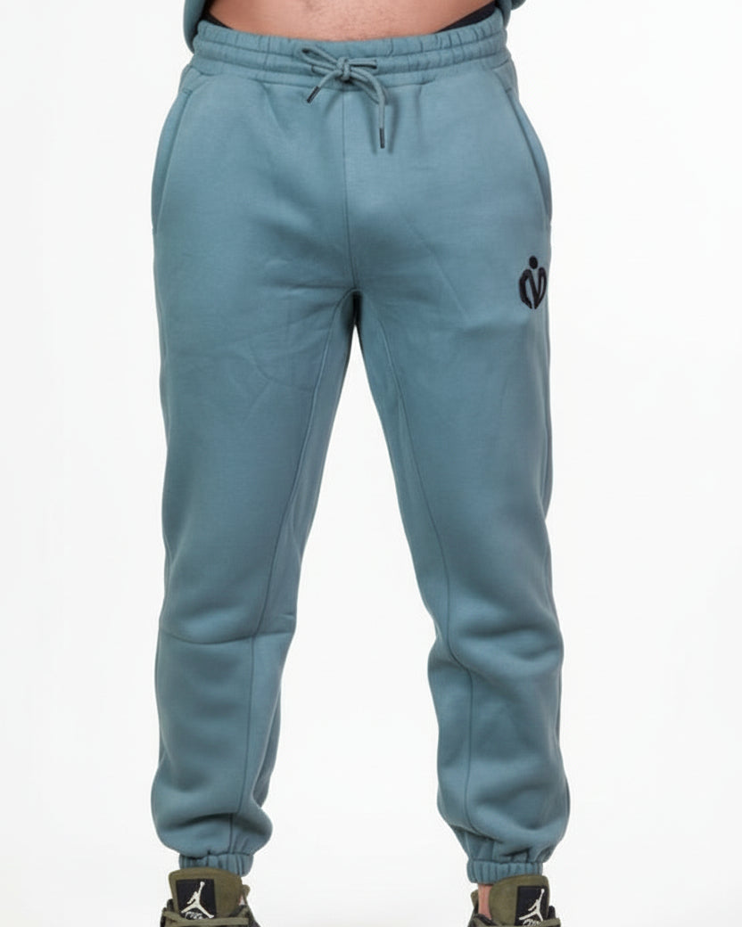 MEM 345G Heavyweight Fleece Joggers - Grey Blue - MEMFitness