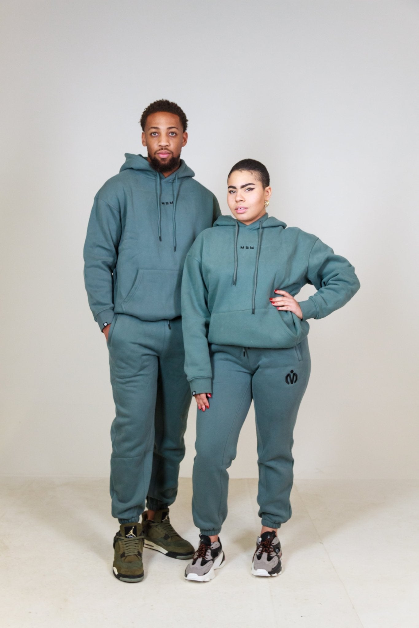 MEM 345G Heavyweight Fleece Joggers - Grey Blue - MEMFitness