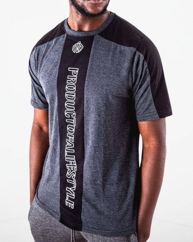 MEM Pol Panel Cut T-shirt Grey Black - MEMFitness