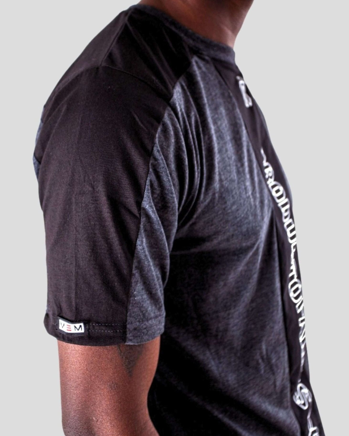 MEM Pol Panel Cut T-shirt Grey Black - MEMFitness