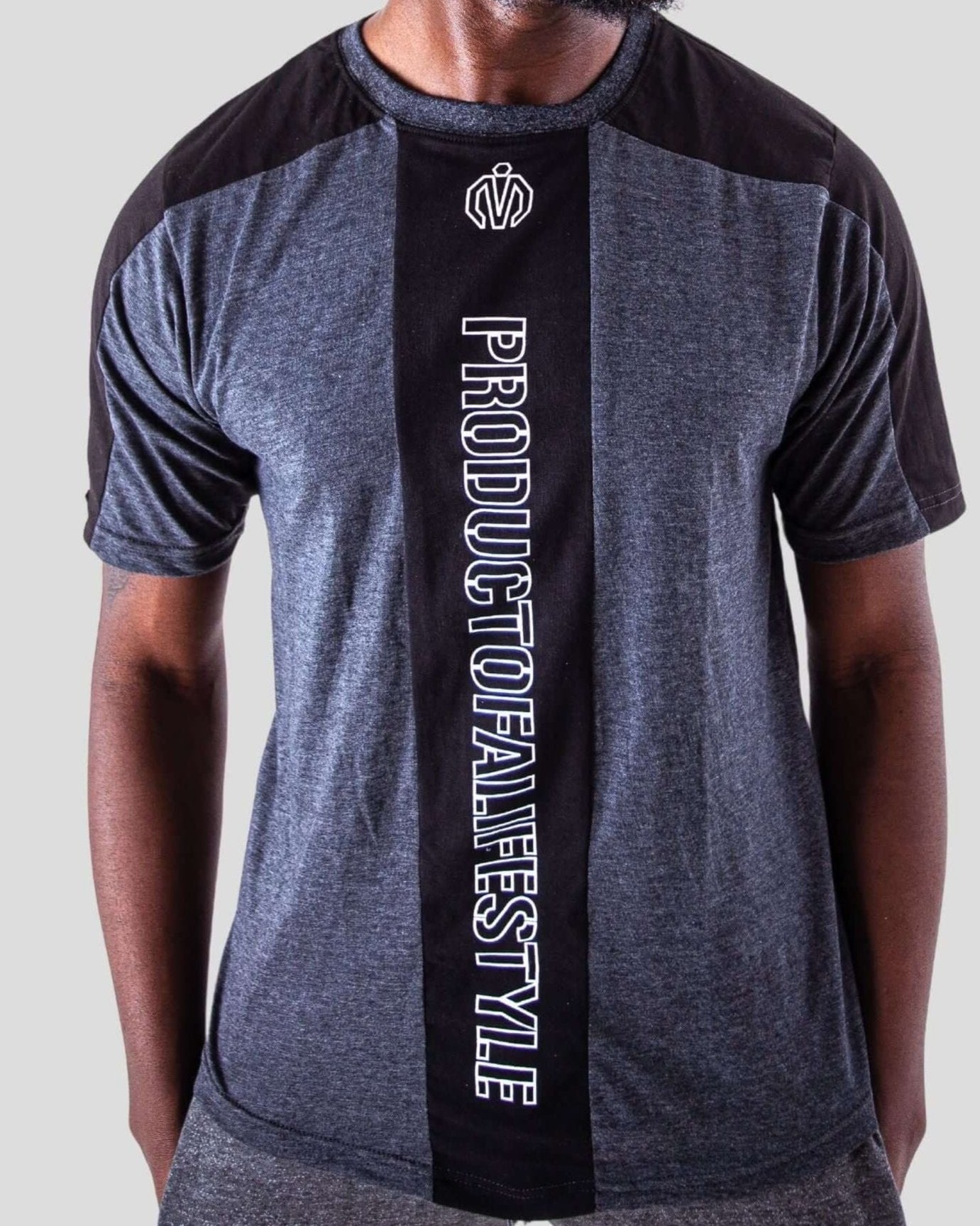 MEM Pol Panel Cut T-shirt Grey Black - MEMFitness