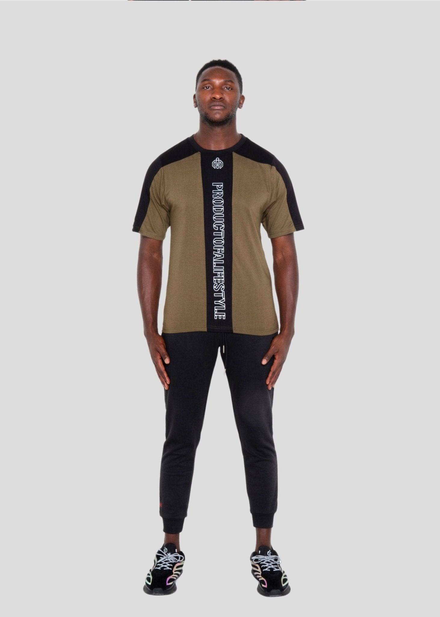 MEM Pol Panel - cut T-Shirt Olive Green Black - MEMFitness