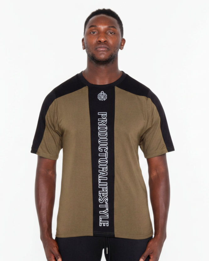MEM Pol Panel - cut T-Shirt Olive Green Black - MEMFitness