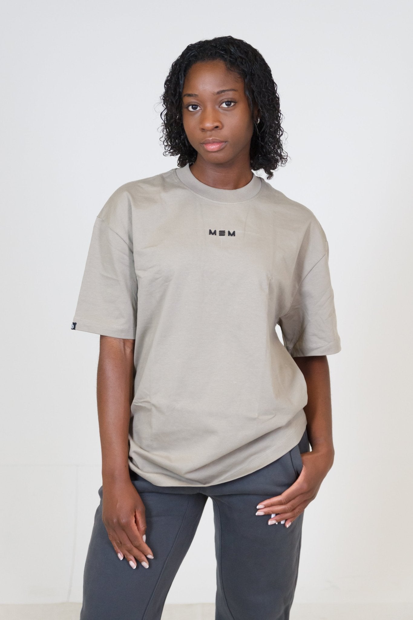 MEM Unisex 305G Heavyweight Oversized Tee - Beige - MEMFitness