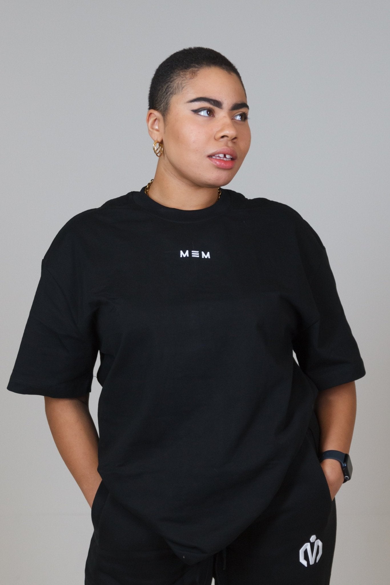 MEM Unisex 305G Heavyweight Oversized Tee - Black - MEMFitness