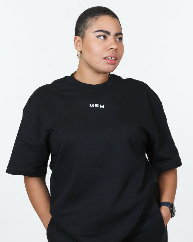 MEM Unisex 305G Heavyweight Oversized Tee - Black - MEMFitness
