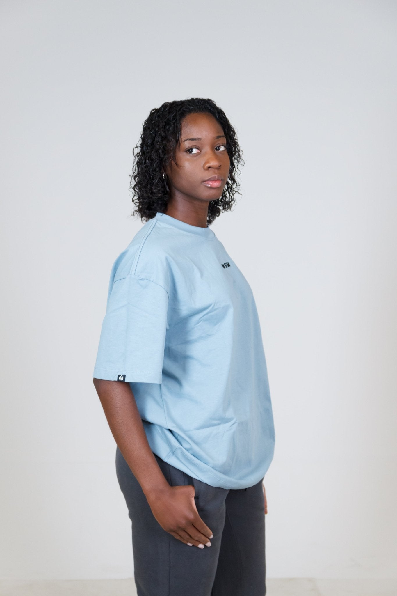 MEM Unisex 305G Heavyweight Oversized Tee - Blue - MEMFitness