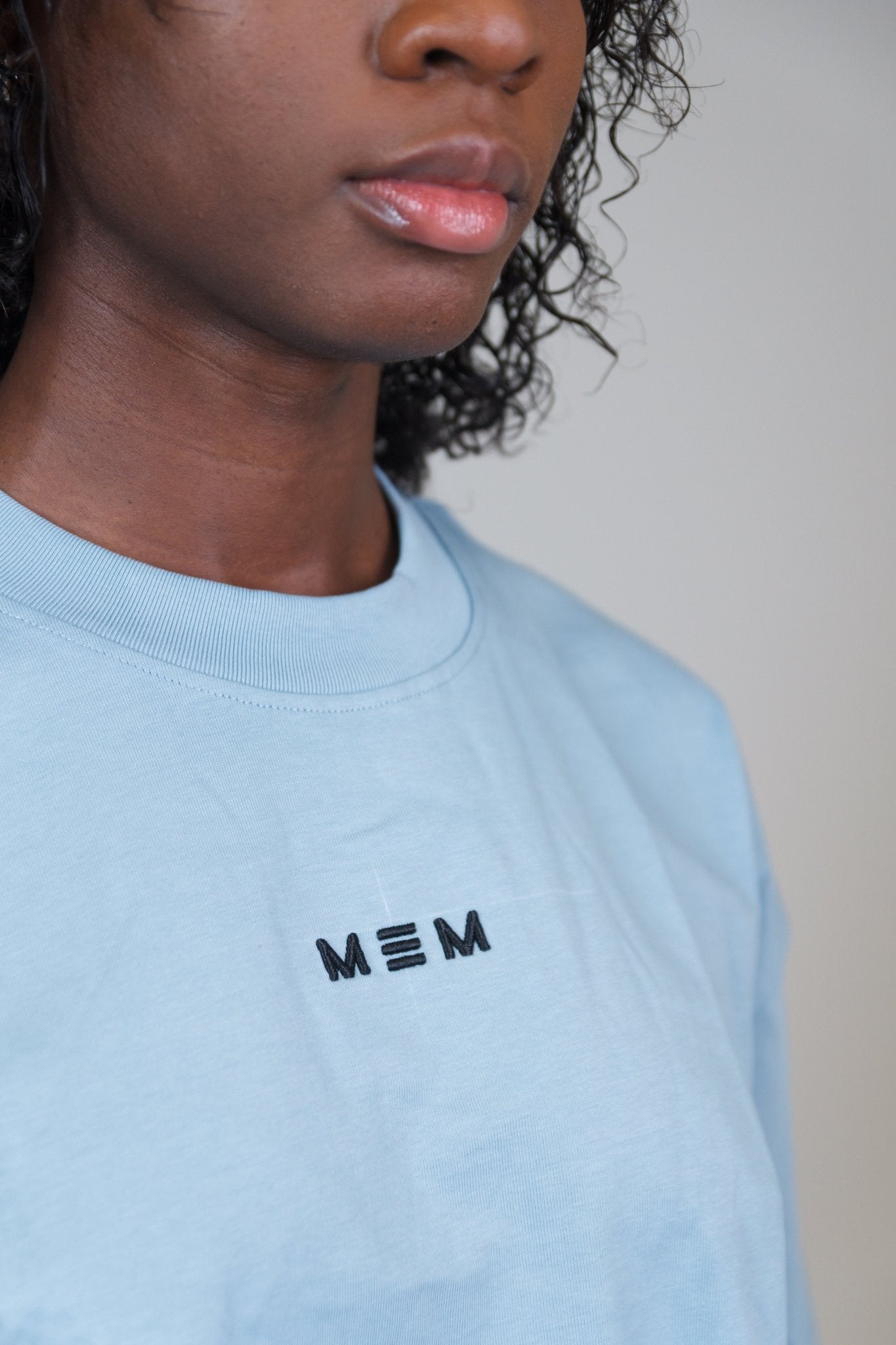 MEM Unisex 305G Heavyweight Oversized Tee - Blue - MEMFitness