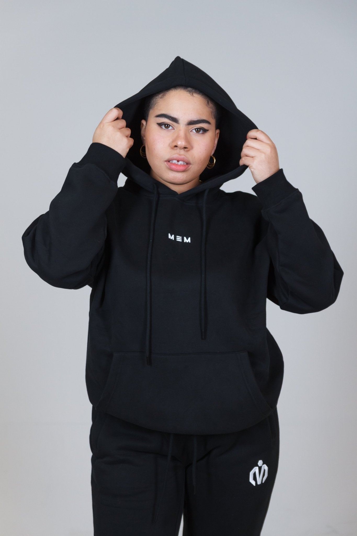 MEM Unisex 345G Heavyweight Fleece Hoodie – Black - MEMFitness