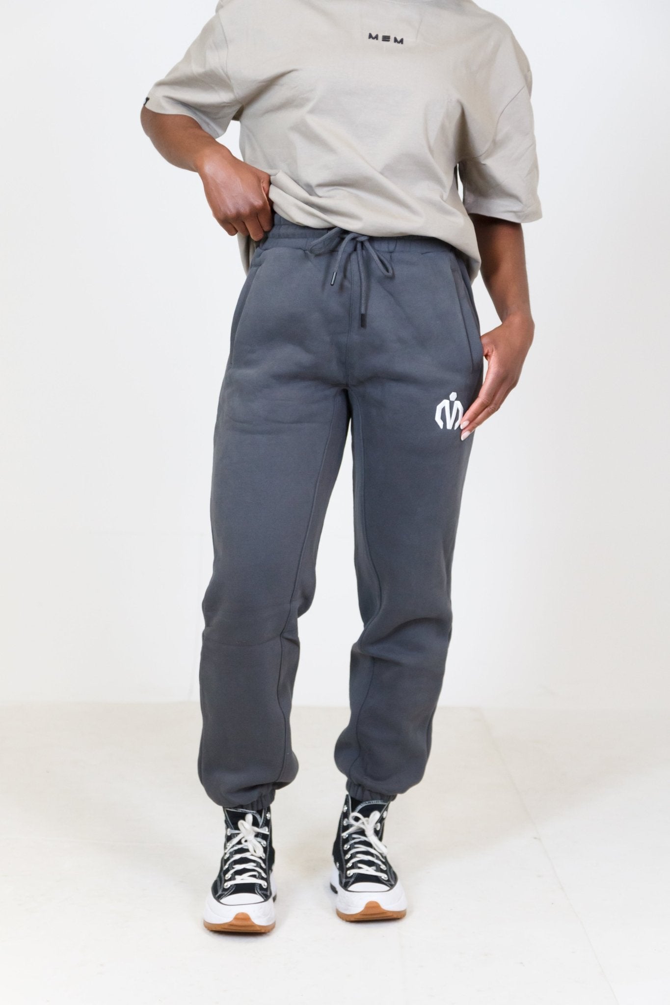 MEM Unisex 345G Heavyweight Fleece Joggers - Grey - MEMFitness