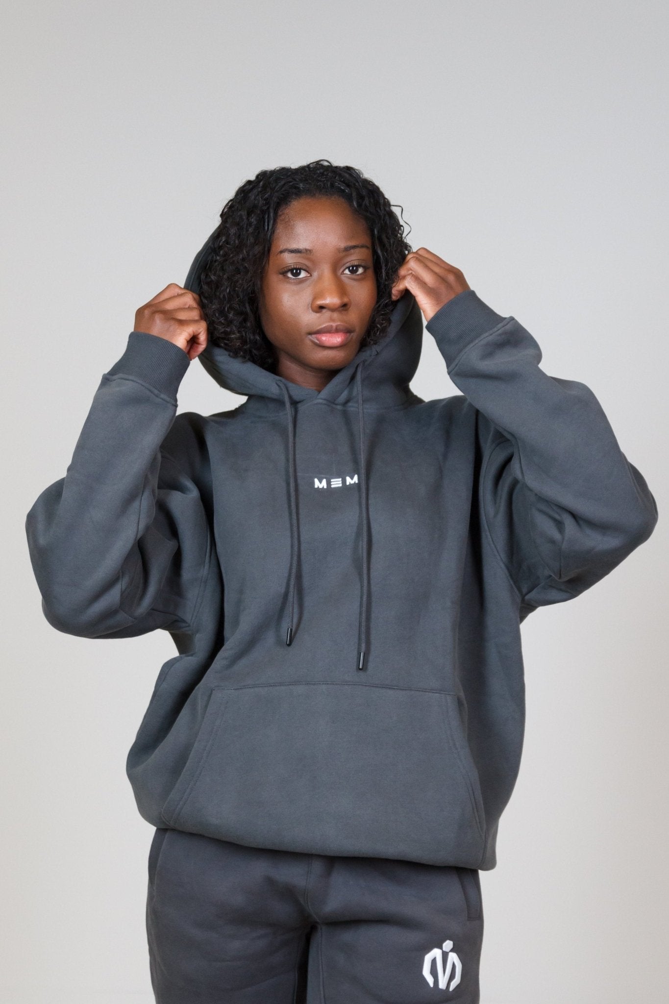 MEM Unisex 345G Oversized Heavyweight Fleece Hoodie - Grey - MEMFitness