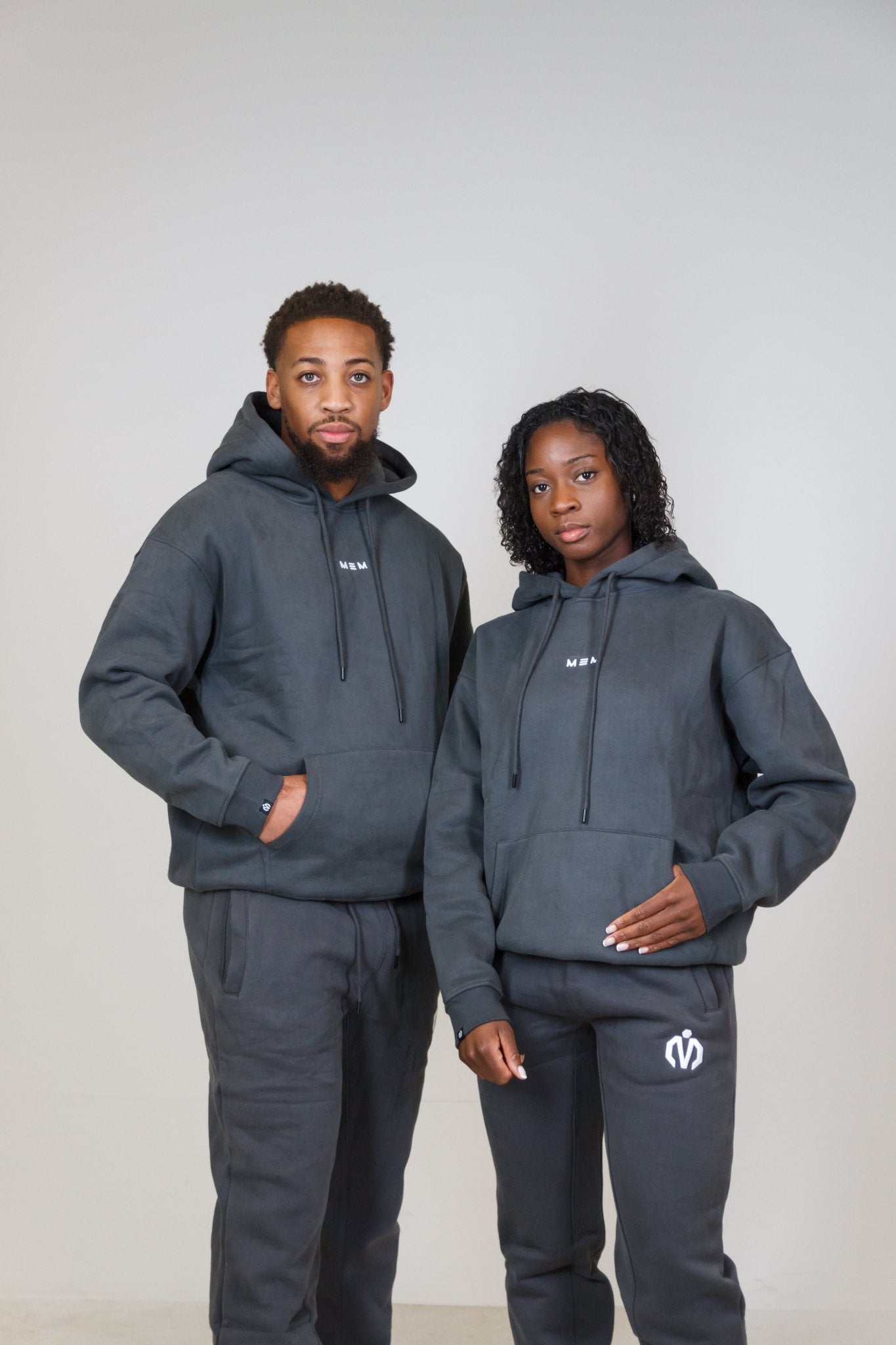 MEM Unisex 345G Oversized Heavyweight Fleece Hoodie - Grey - MEMFitness