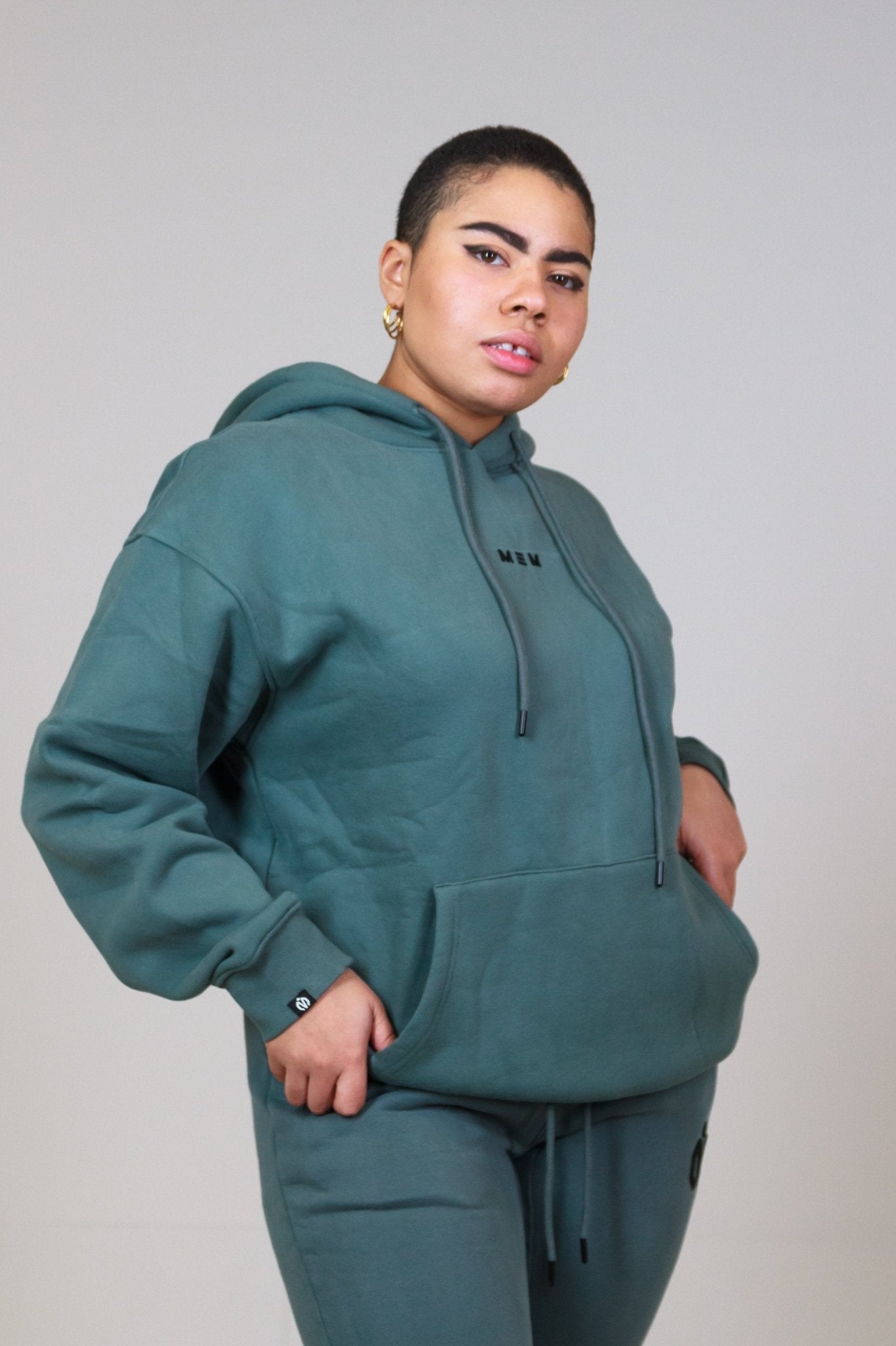 MEM Unisex 345G Oversized Heavyweight Fleece Hoodie - Grey Blue - MEMFitness