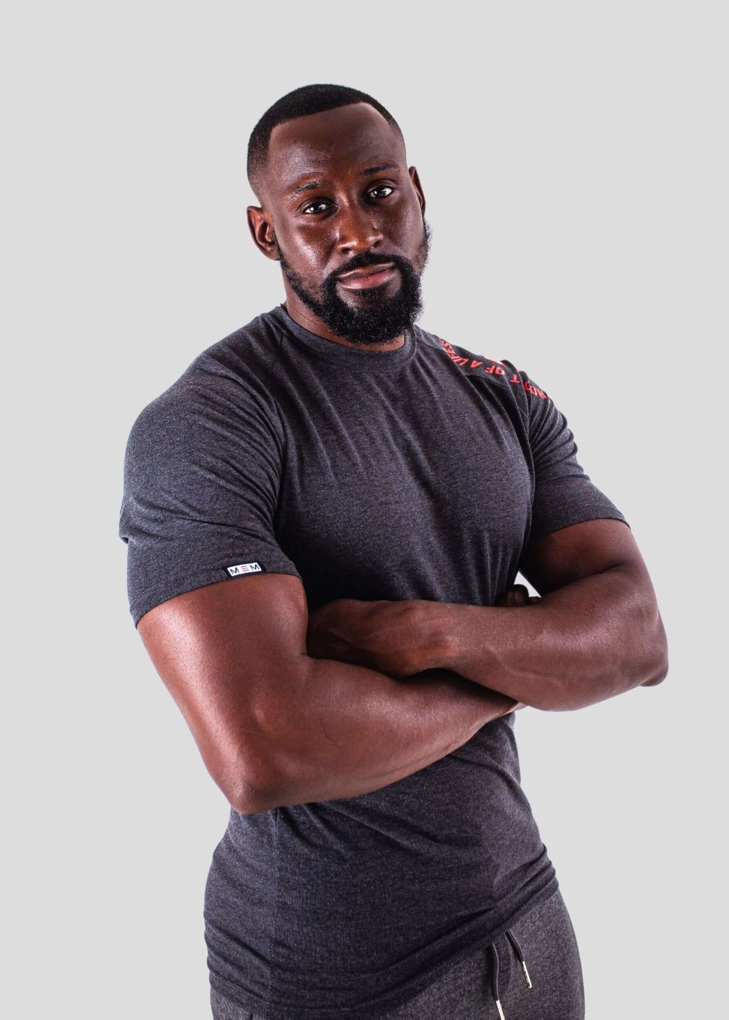 MEMFitness Bold Flex Icon T-Shirt Grey - MEMFitness