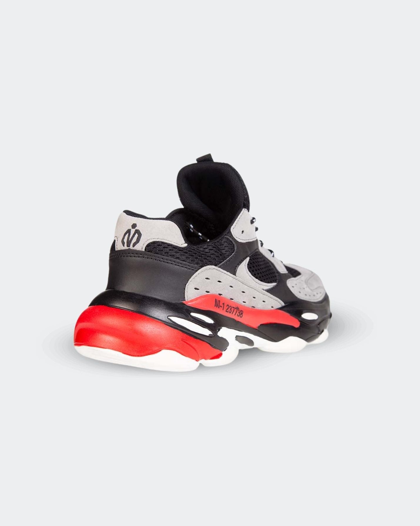 MEMFitness Classic Mesh & Pu Leather Runners Grey/Black - MEMFitness