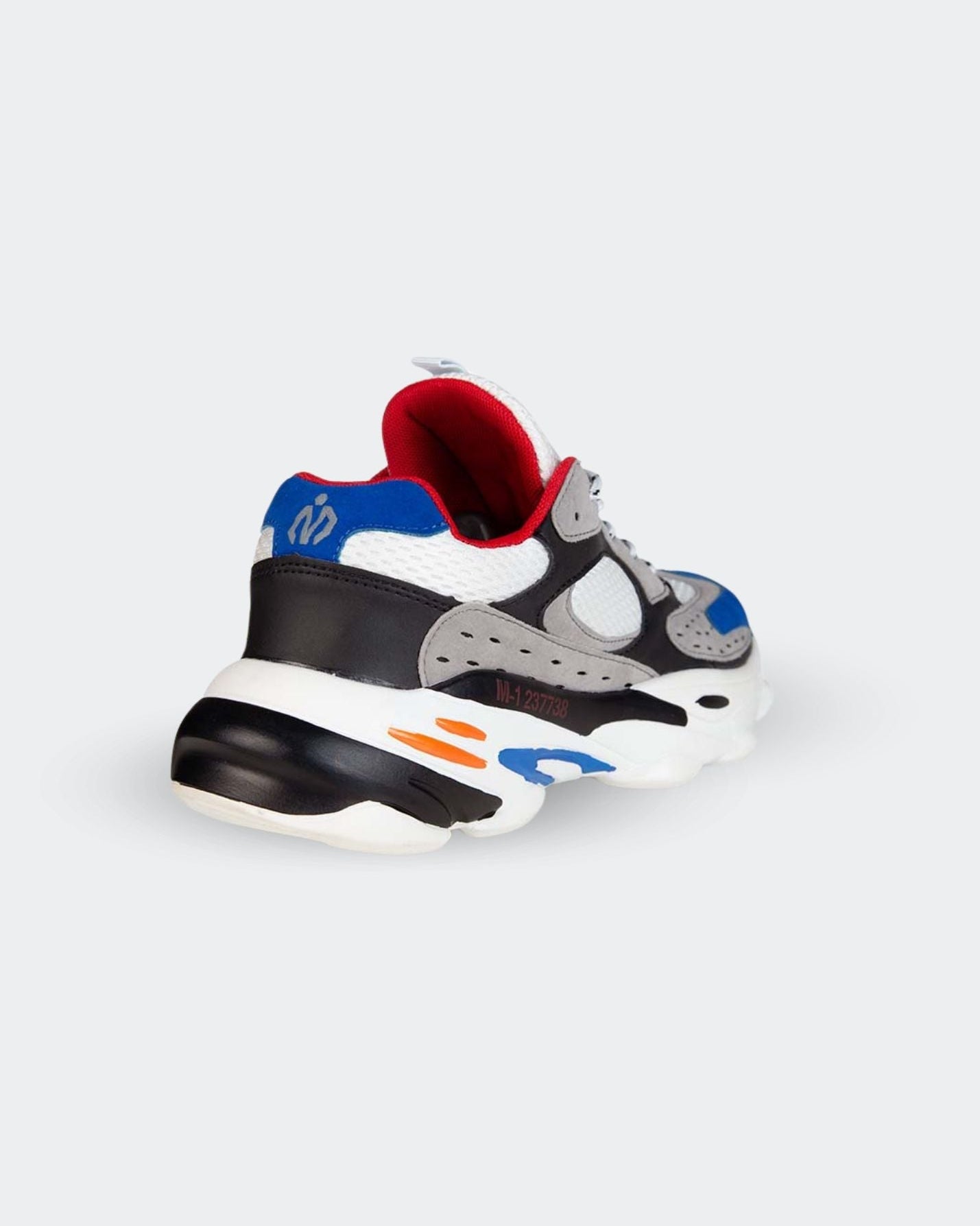 MEMFitness Classic Mesh Pu Leather Runners White & Blue - MEMFitness