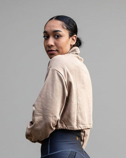 MEMFitness French Terry Crop Top Sandy - MEMFitness