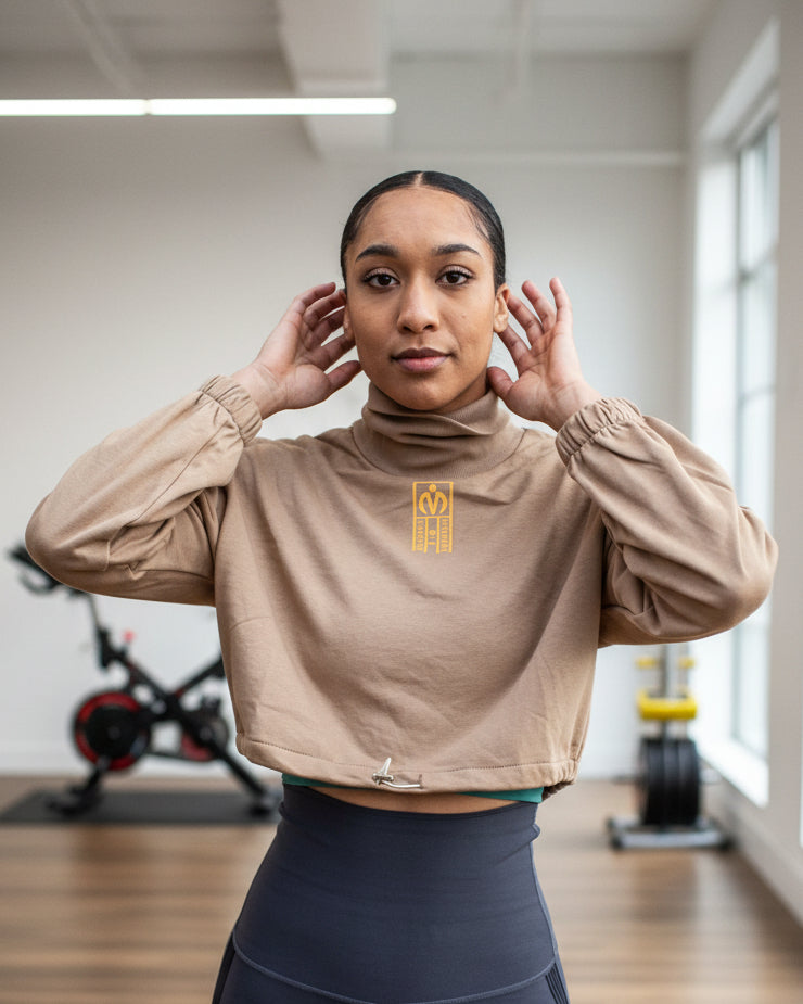 MEMFitness French Terry Crop Top Sandy - MEMFitness