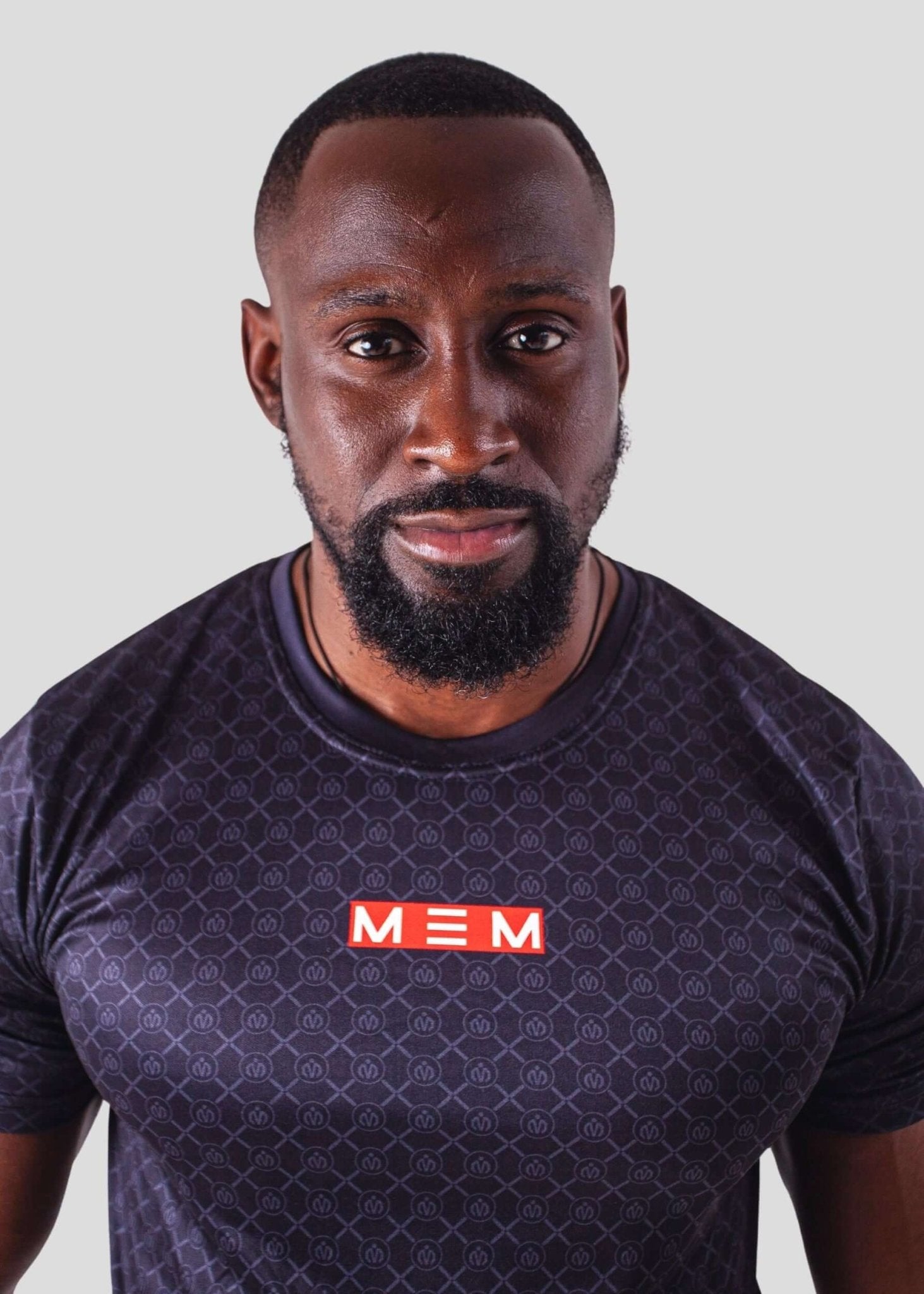 MEMFitness Quick Dry/ Anti - Bacteria Flex Icon All - over Print Black Tee - MEMFitness