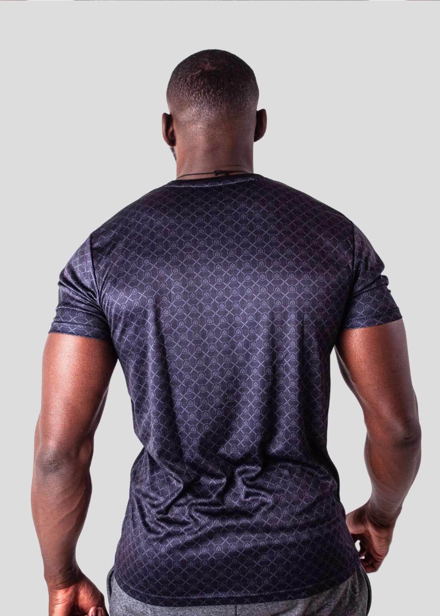 MEMFitness Quick Dry/ Anti - Bacteria Flex Icon All - over Print Black Tee - MEMFitness