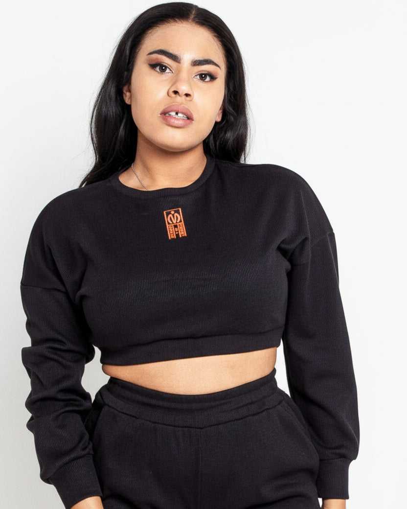 MEMFitness Ribbed Crop Top Black - MEMFitness