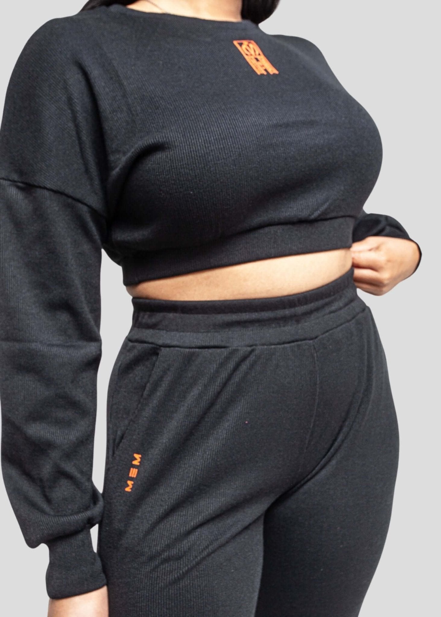 MEMFitness Ribbed Crop Top Black - MEMFitness