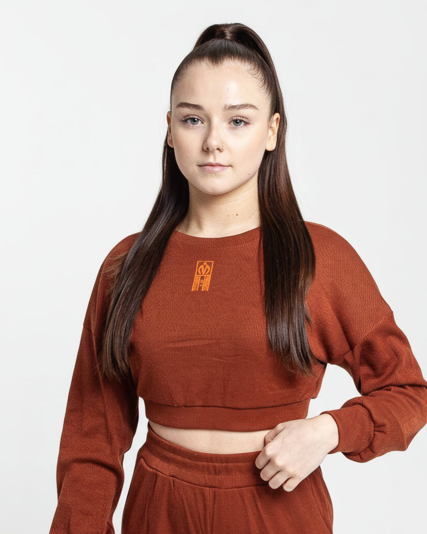 MEMFitness Ribbed Crop Top Brown - MEMFitness
