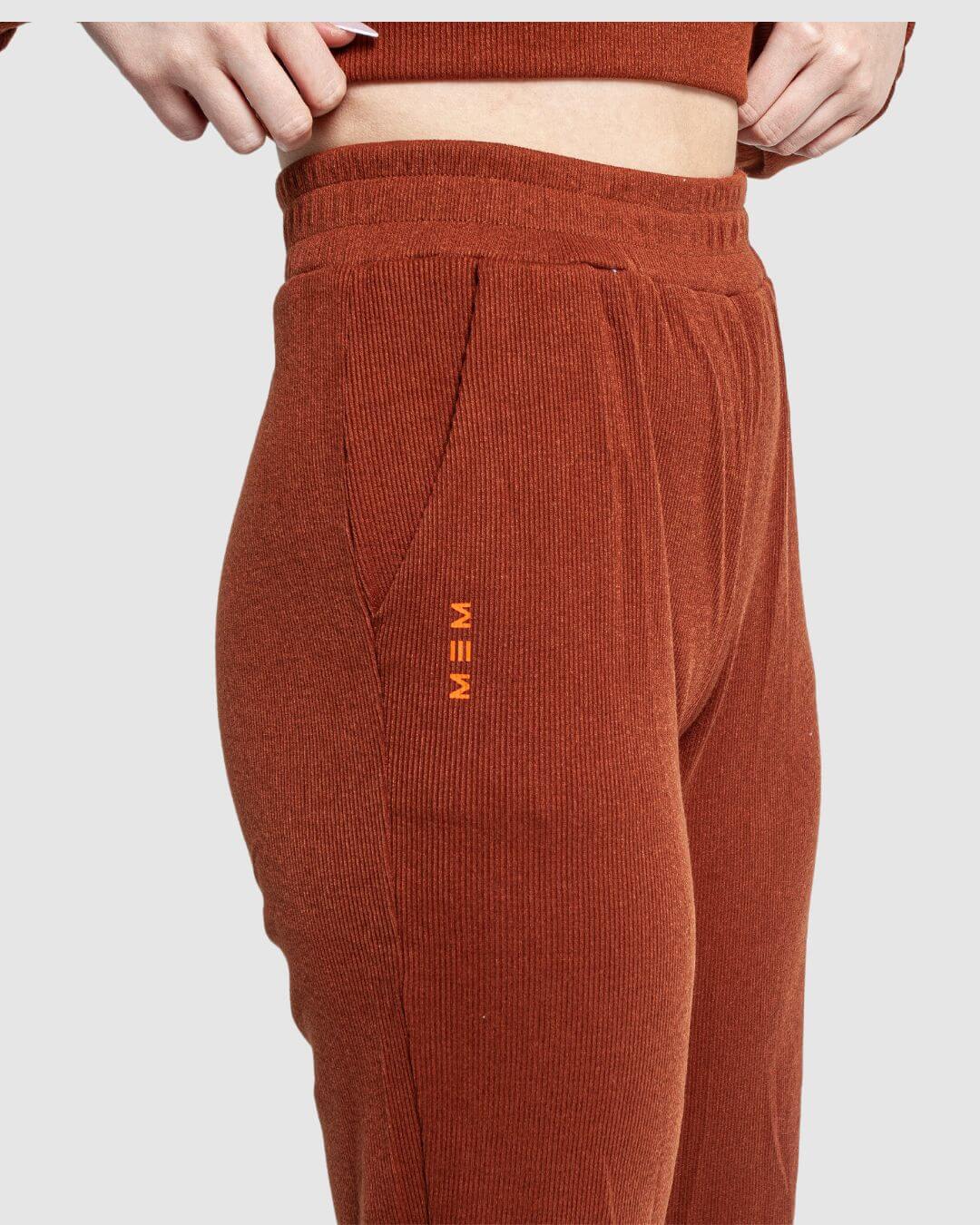 MEMFitness Ribbed Joggers Brown - MEMFitness
