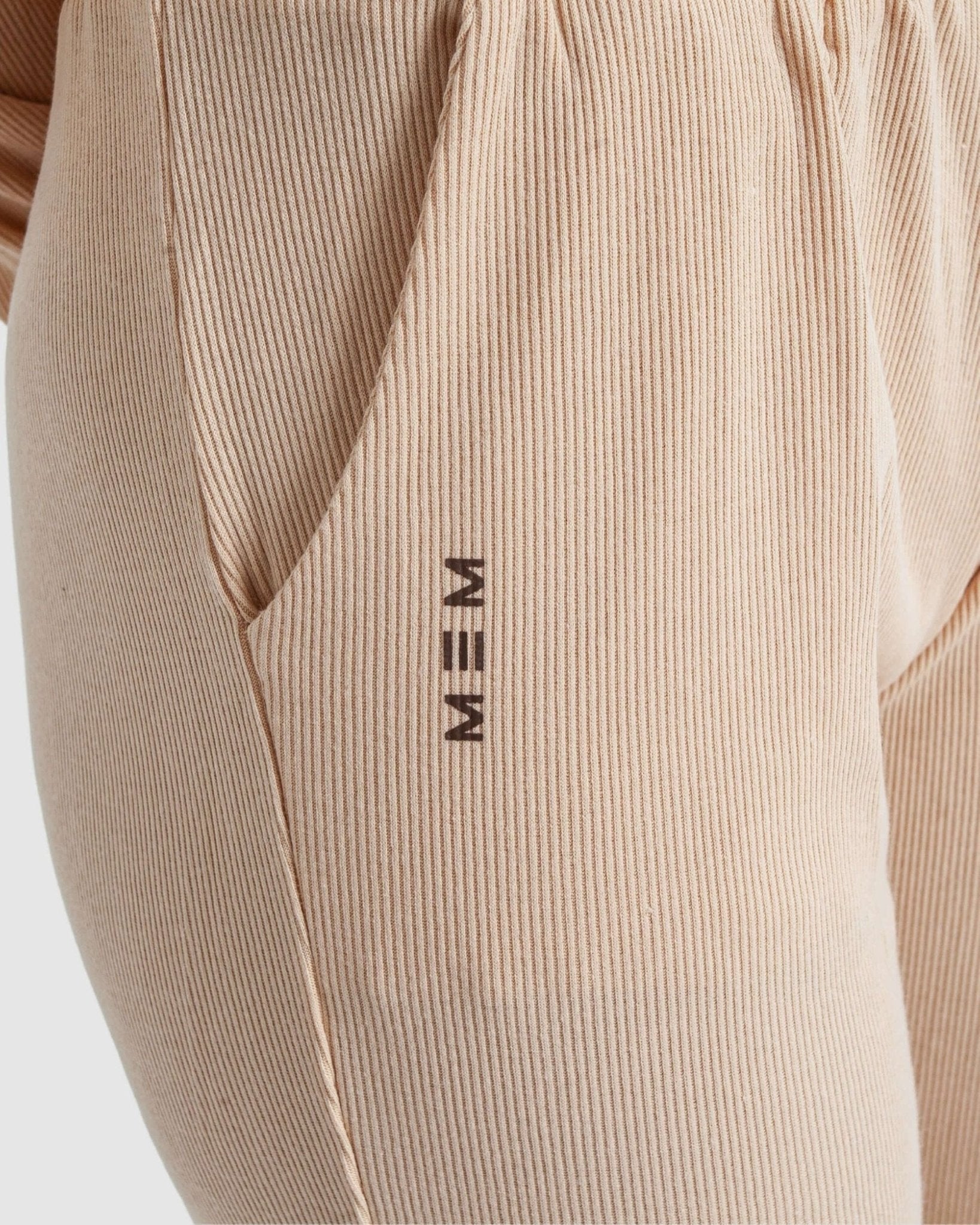 MEMFitness Ribbed Joggers Cream - MEMFitness
