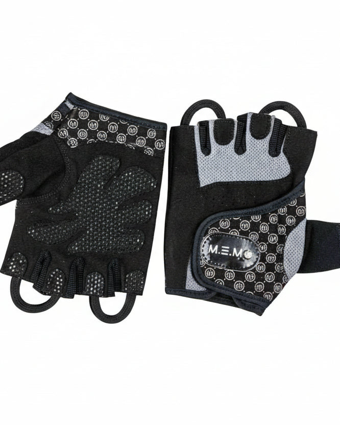 MEMFitness V - 2 Women's Weight Lifting Gloves Loops For Easy Removal Black Grey - MEMFitness