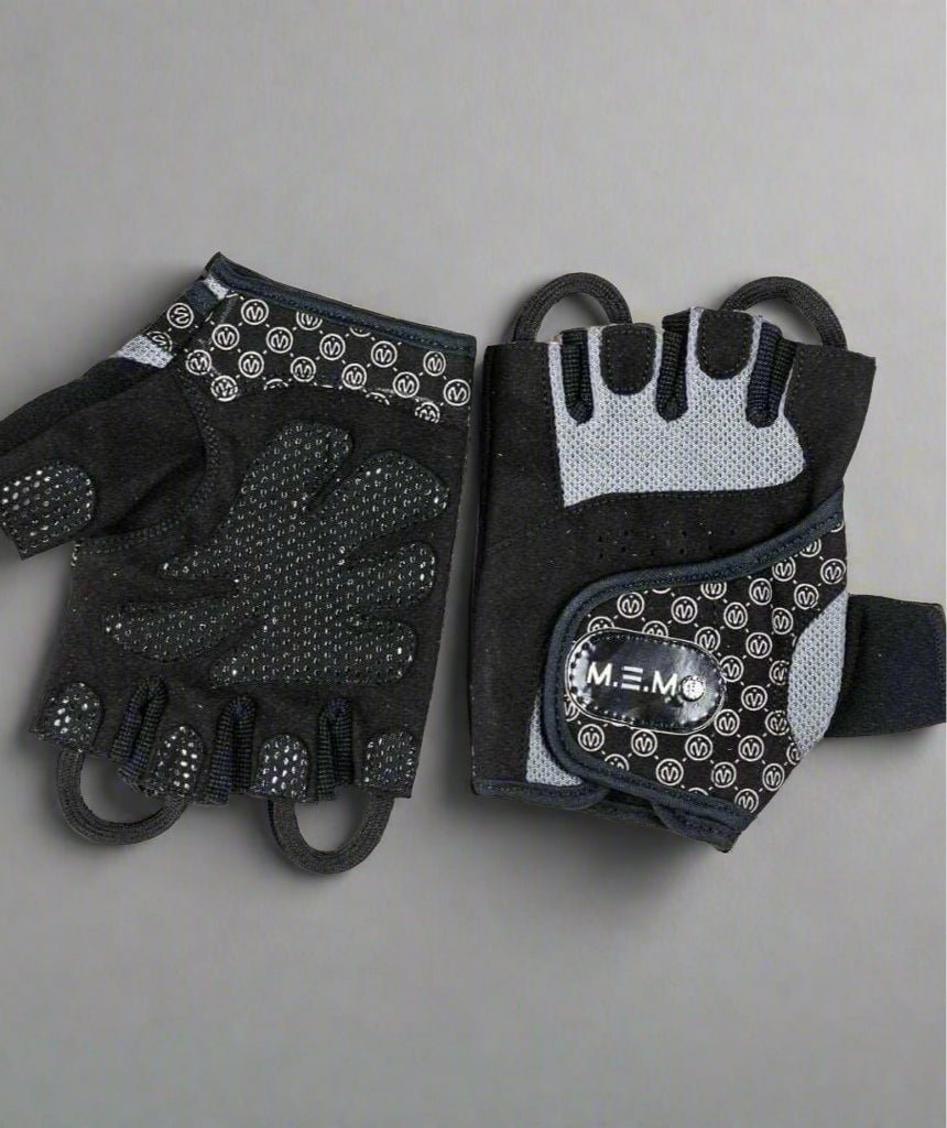 MEMFitness V - 2 Women's Weight Lifting Gloves Loops For Easy Removal Black Grey - MEMFitness