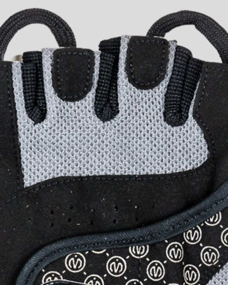 MEMFitness V - 2 Women's Weight Lifting Gloves Loops For Easy Removal Black Grey - MEMFitness