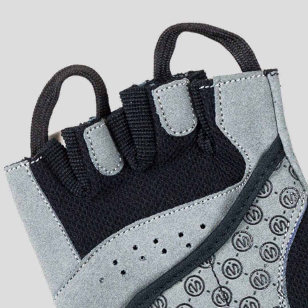 MEMFitness V - 2 Women's Weight Lifting Gloves Loops For Easy Removal Grey Black - MEMFitness