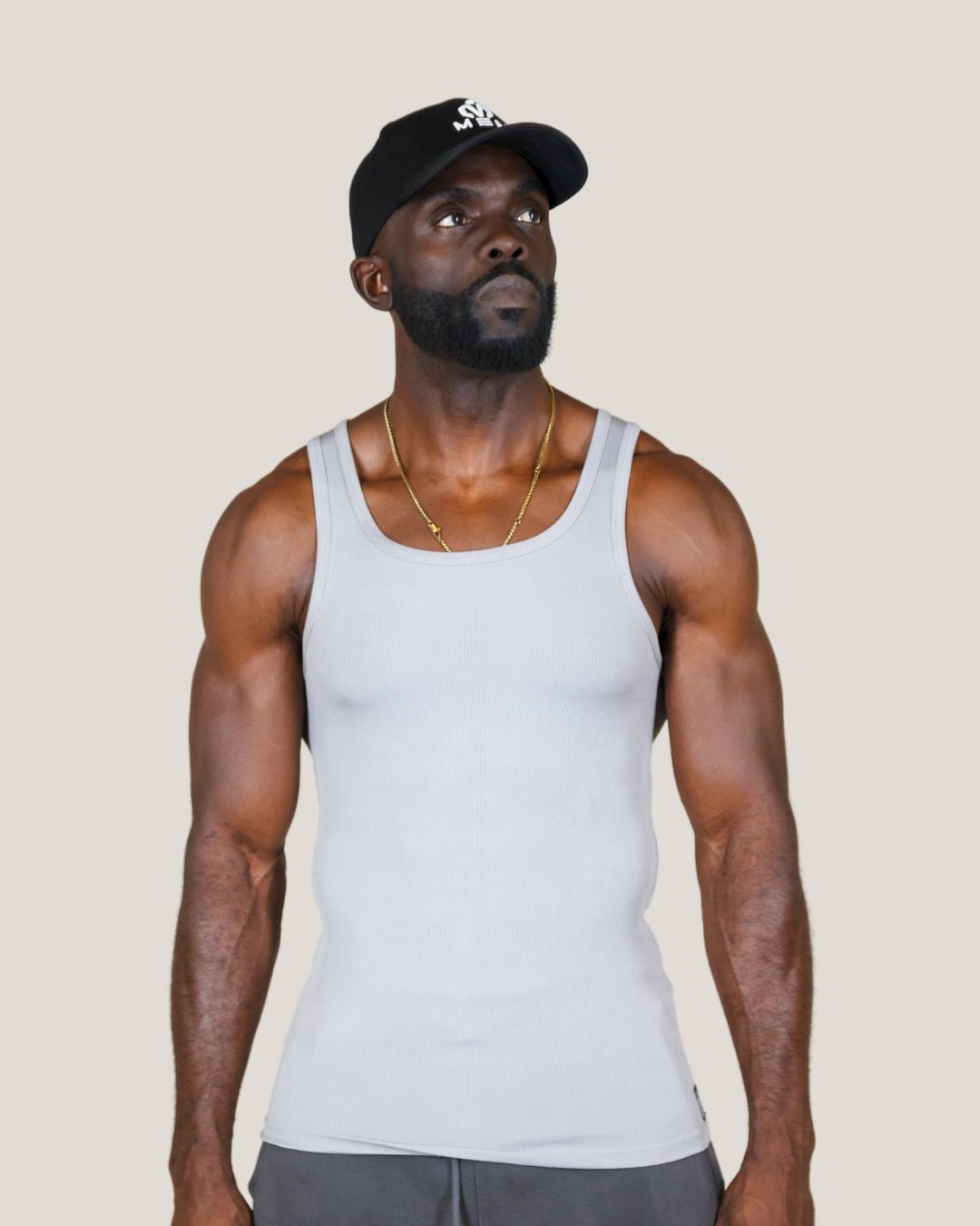 Ribbed Tank Top - Grey - MEMFitness