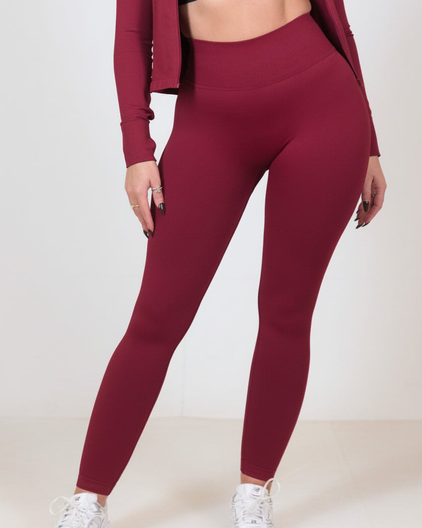 SoftSculptFlex Scrunch Bum Leggings – Burgundy - MEMFitness