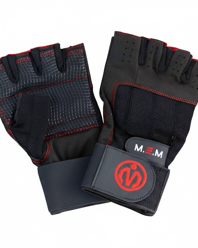Unbeatable Comfort with MEMFitness X - Treme Fit Weight Lifting Gloves Red Logo - MEMFitness