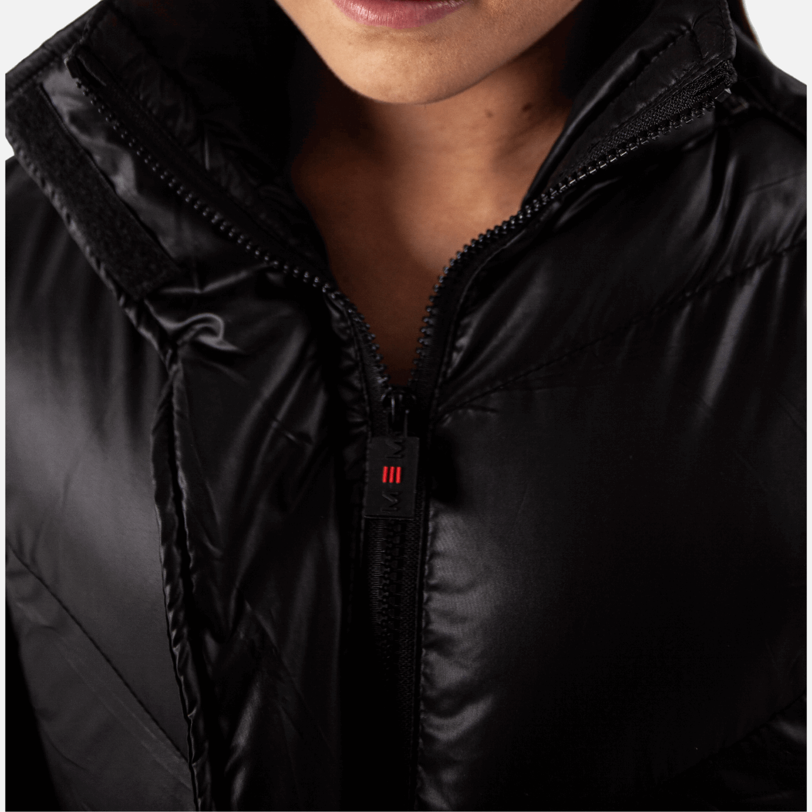Women Matt Black Longline Puffer Jacket - MEMFitness