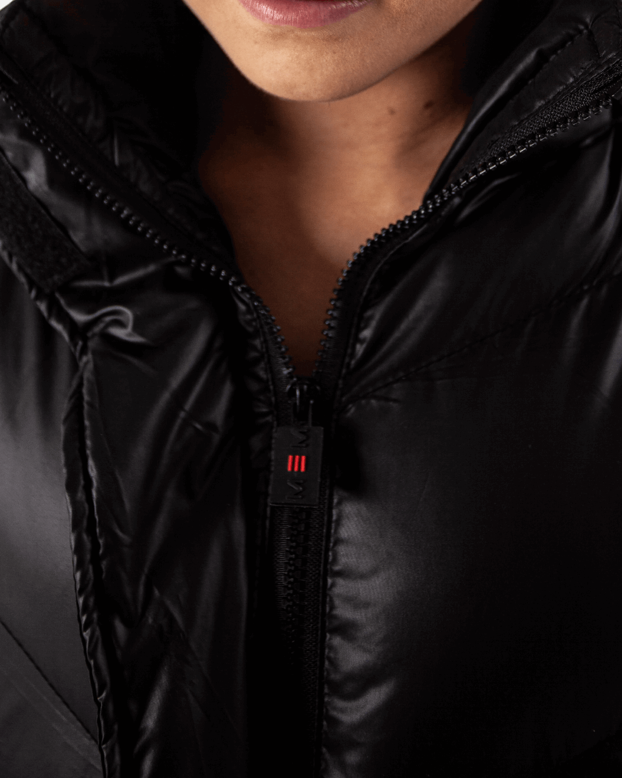 Women Matt Black Longline Puffer Jacket - MEMFitness