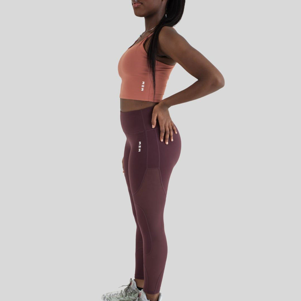 purple leggings with panels